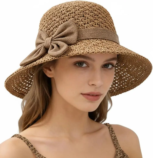 Ribbon Bow Straw Hat