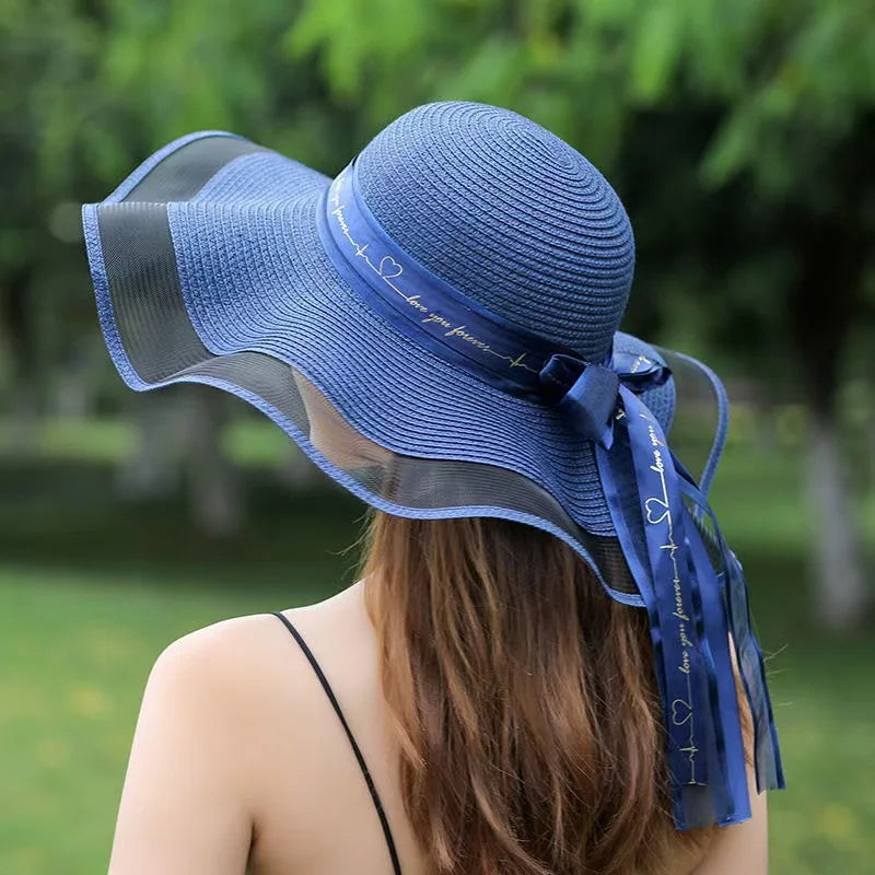 Navy blue beach hat