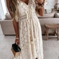 White crochet lace maxi dress