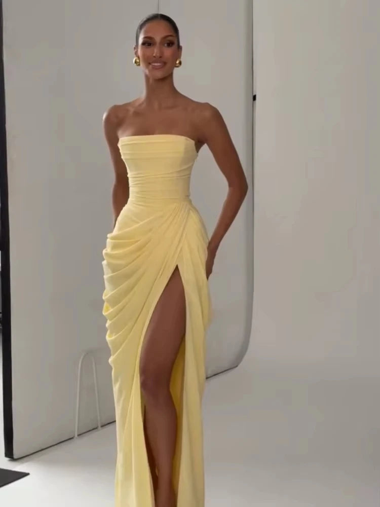 Draped Slit Dress side view