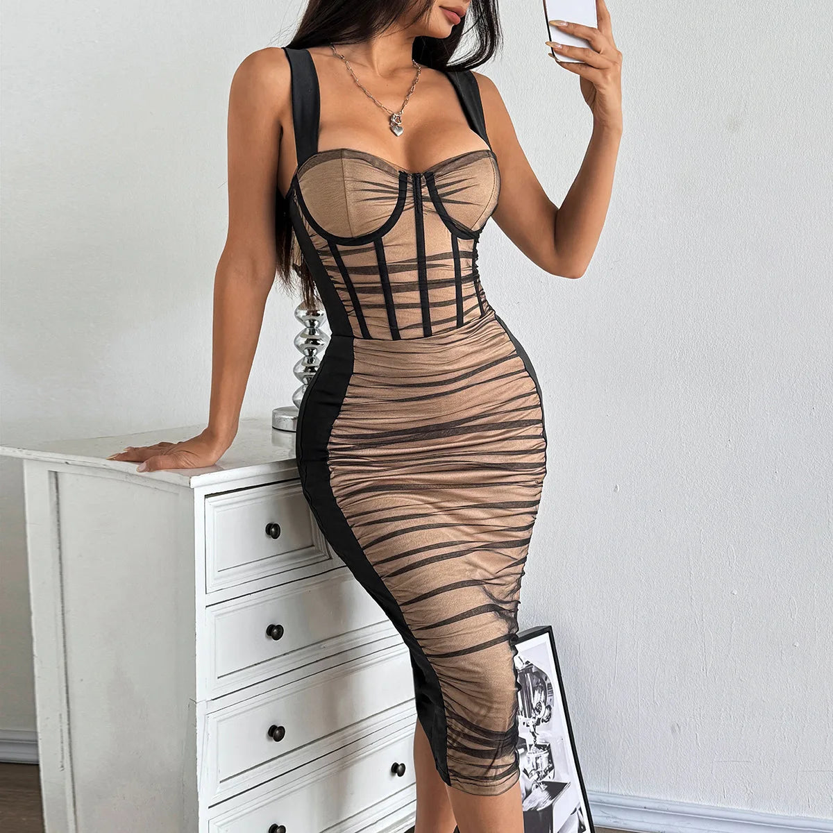 Corset midi dress