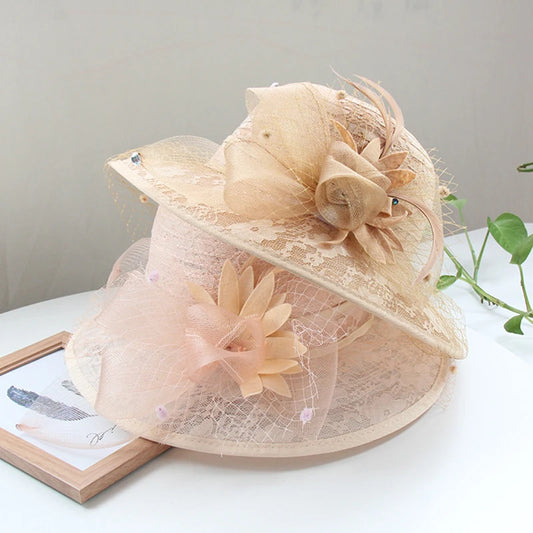 Cocktail Hat: Vintage Lace Pearl Hat