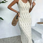 Knitted Long Dress: Casual Elastic Waist Knitted Dress