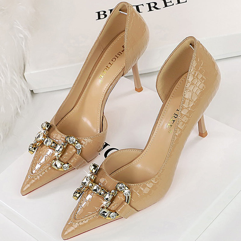 Strappy Shoes: High Heel Rhinestone Strappy Sandal