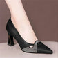 Classic Navy Blue Block Heel Shoes