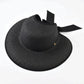 Woven Straw Hat with Bow: Floppy Bow Ribbon Hat