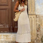 Crochet Sundress: Vintage Solid Knitted Midi Dress