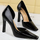 Serpentine Patent Leather 11cm High Heels | Square Toe Pumps