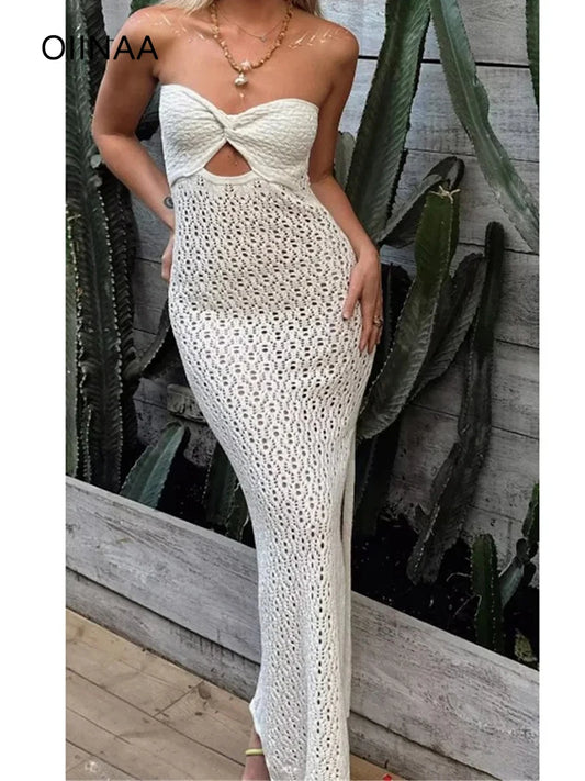 Knitted Beach Dress: Hollow Out Beachwear