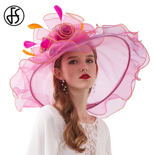 Flower hats: Women Fedoras Flower Hats For Female