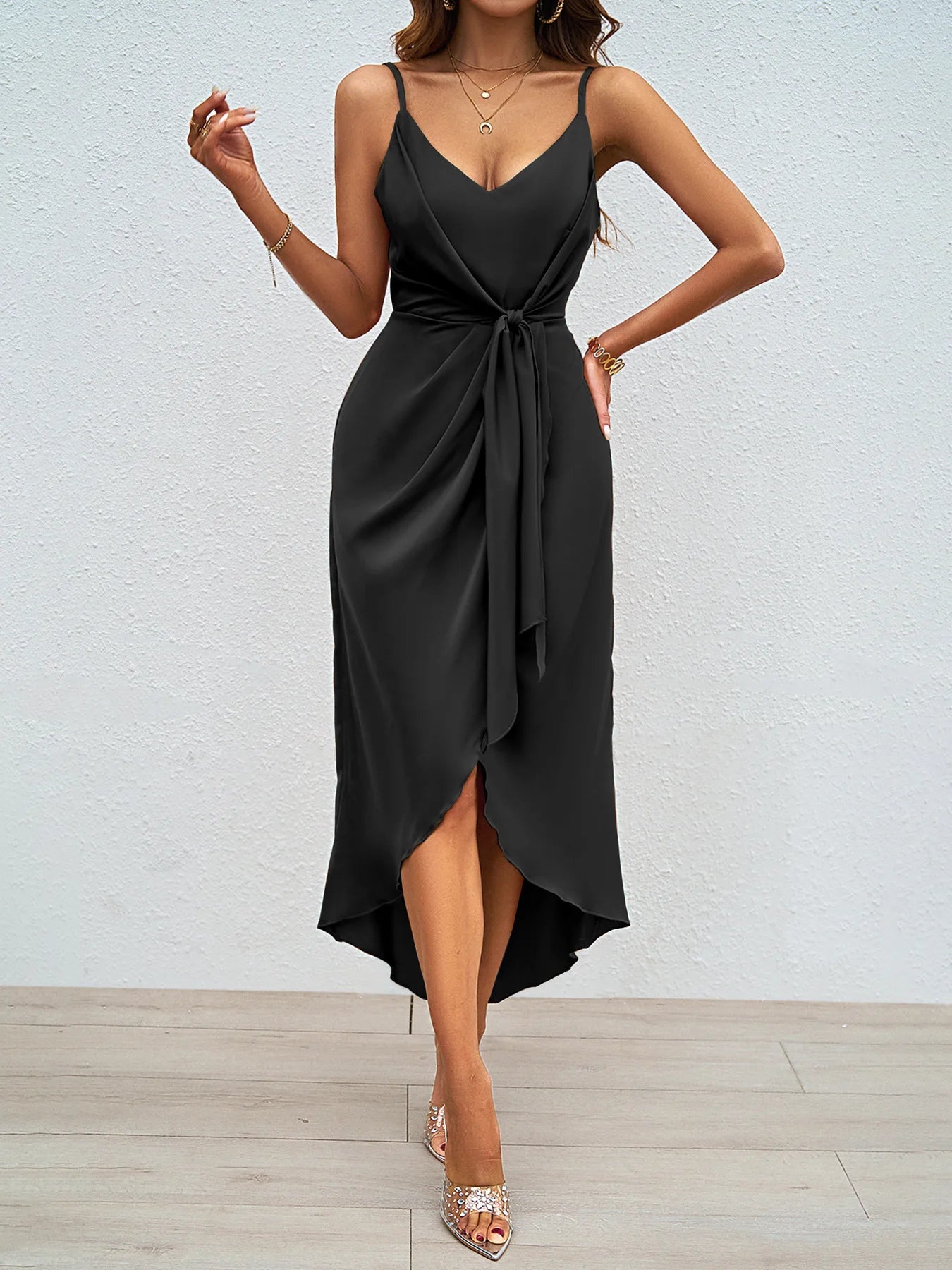 Flowing wrap dress