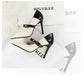 Retro Mixed Color Stiletto Pumps – Stylish Office Heels