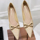 Retro Low Heel Pointed Toe Pumps with Metal Chain Buckle