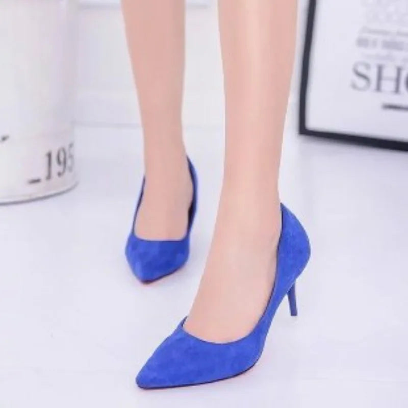 Women's Pointed Toe Pumps | Faux Suede High Heels Slingback Shoes