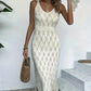 Knitted Long Dress: Casual Elastic Waist Knitted Dress