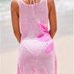 Pink Mesh Beach Dress Back view