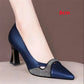 Classic Navy Blue Block Heel Shoes