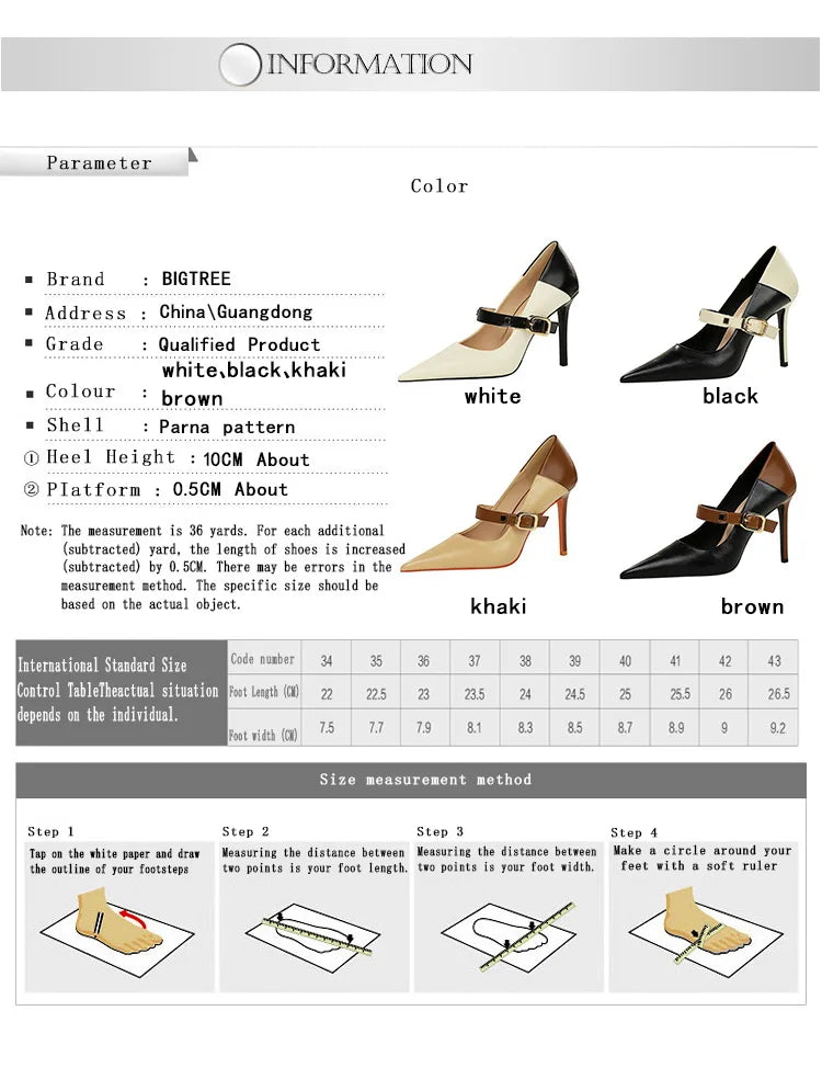 Retro Mixed Color Stiletto Pumps – Stylish Office Heels