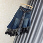 Patchwork Denim Skirt: Asymmetrical Layered Midi Skirt