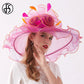 Flower hats: Women Fedoras Flower Hats For Female