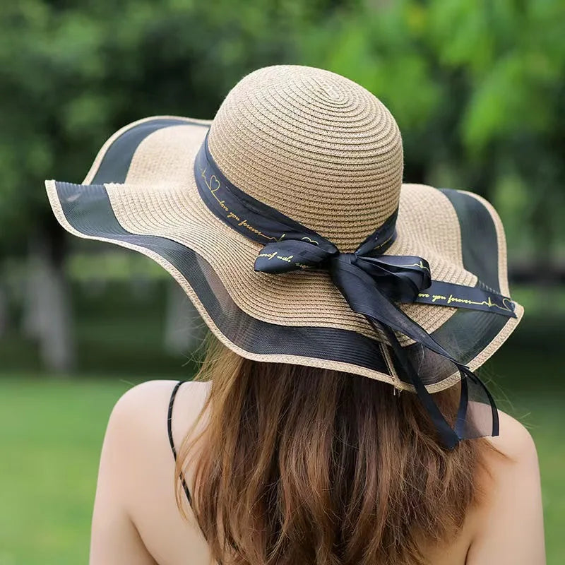 Wide brim straw sun hat