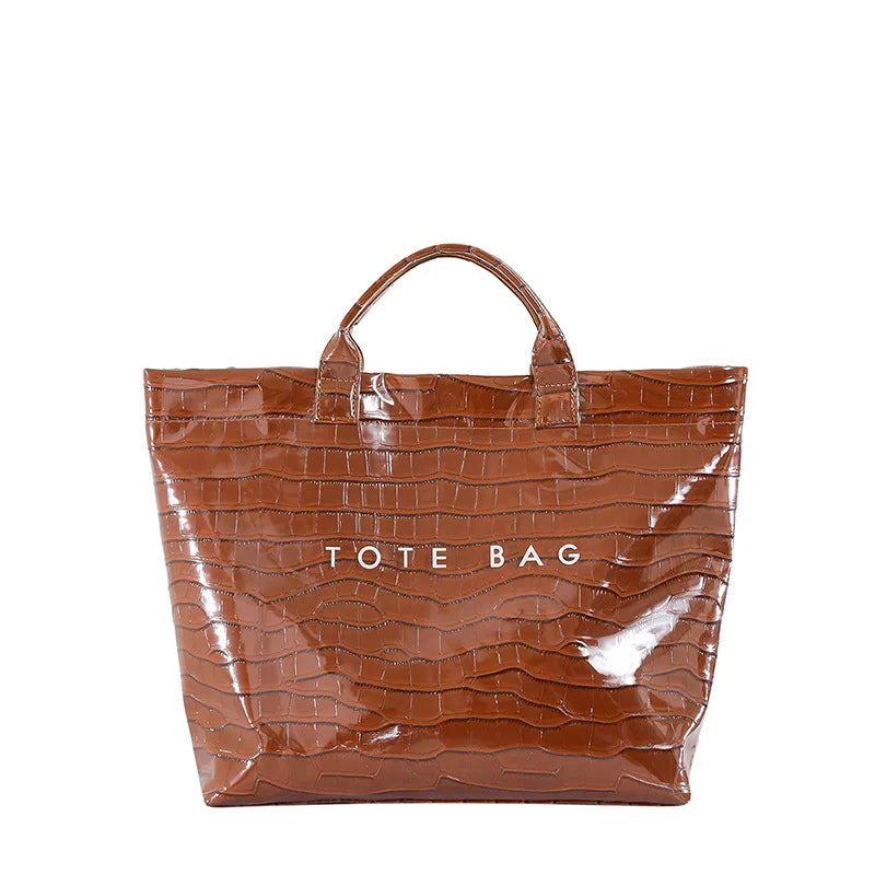 Crocodile embossed tote bag