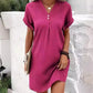 Pink V neck mini dress