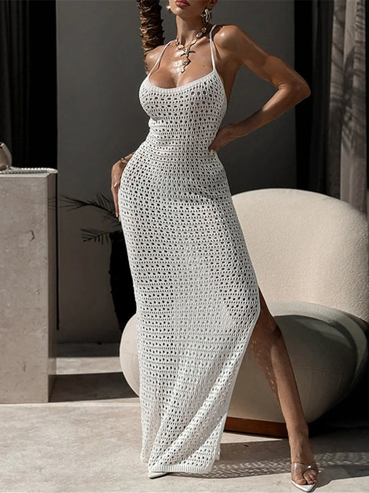 Crochet Side Slit Dress