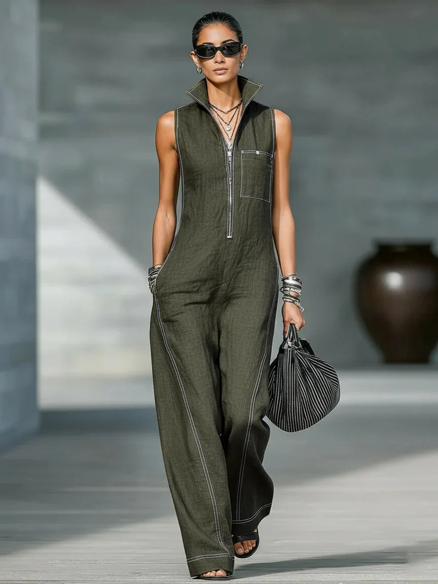 Wide Leg Pocket Jumpsuit
