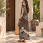 Mixed print long dress