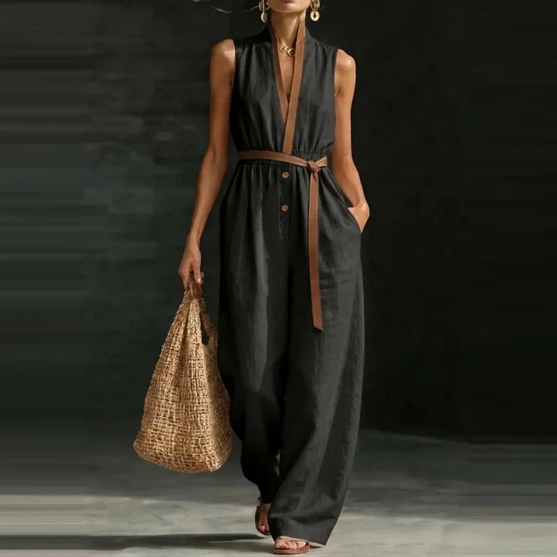 Wide leg one-piece
