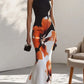 Black floral long dress