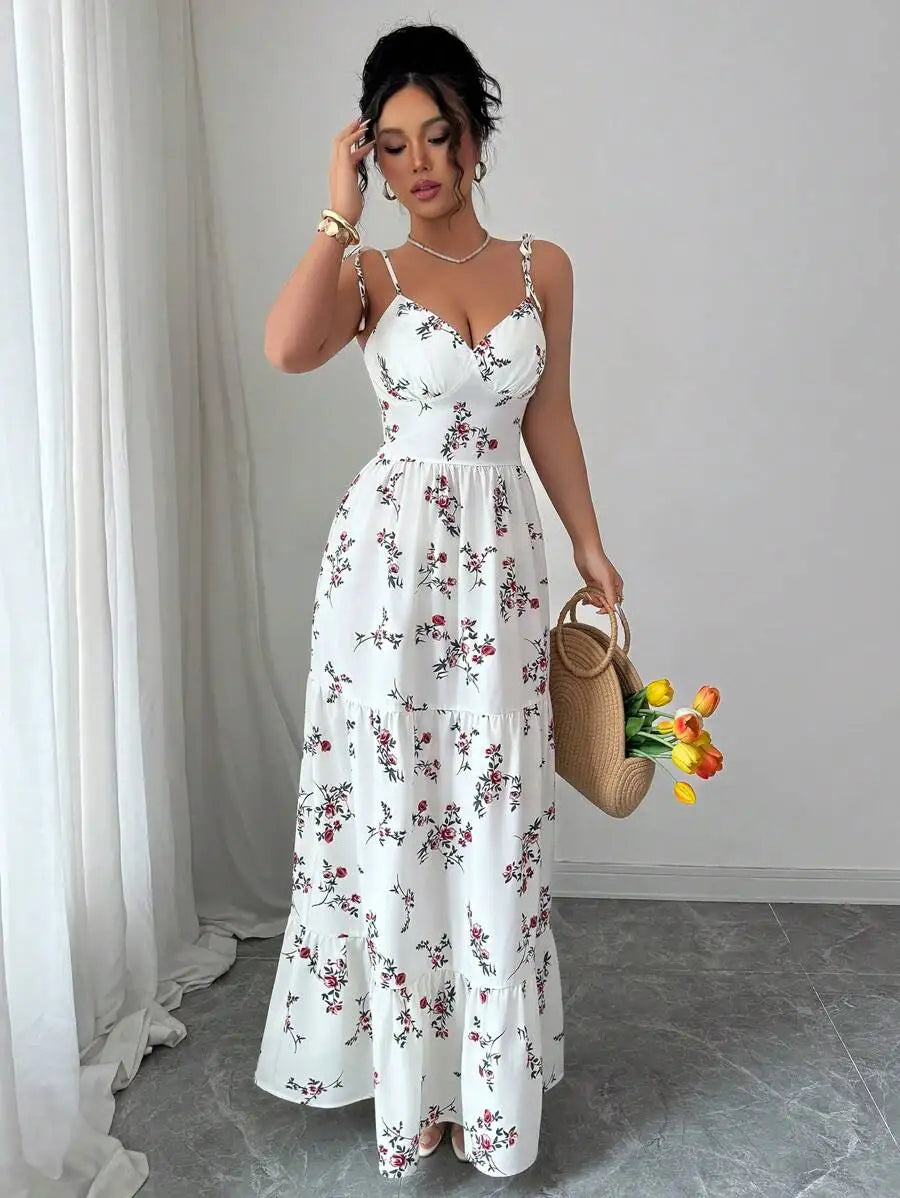 Sweetheart neckline floral dress