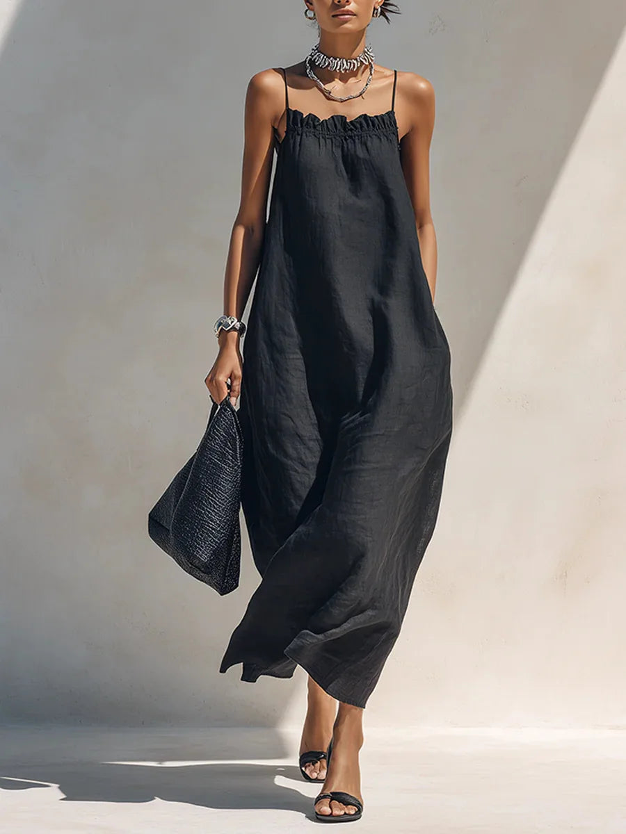 Black loose maxi dress