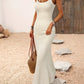 Sleeveless striped knit long dress