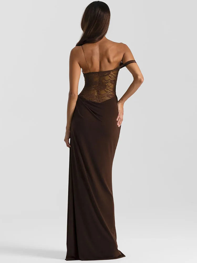 Lace evening dress back view