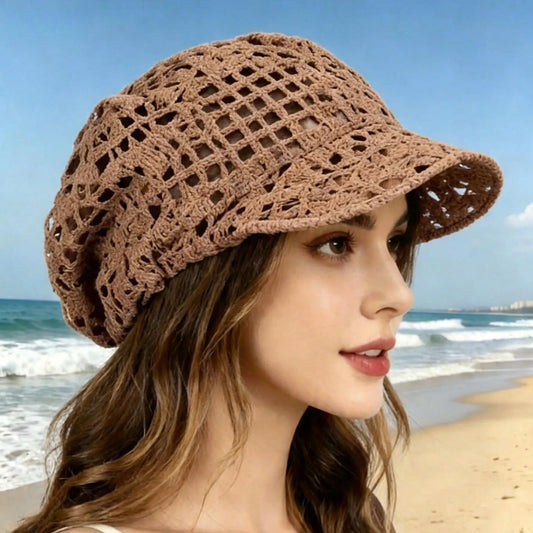 crochet visor beanie hat