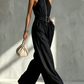 Black sleeveless palazzo jumpsuit