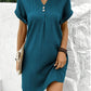 Teal V neck mini dress