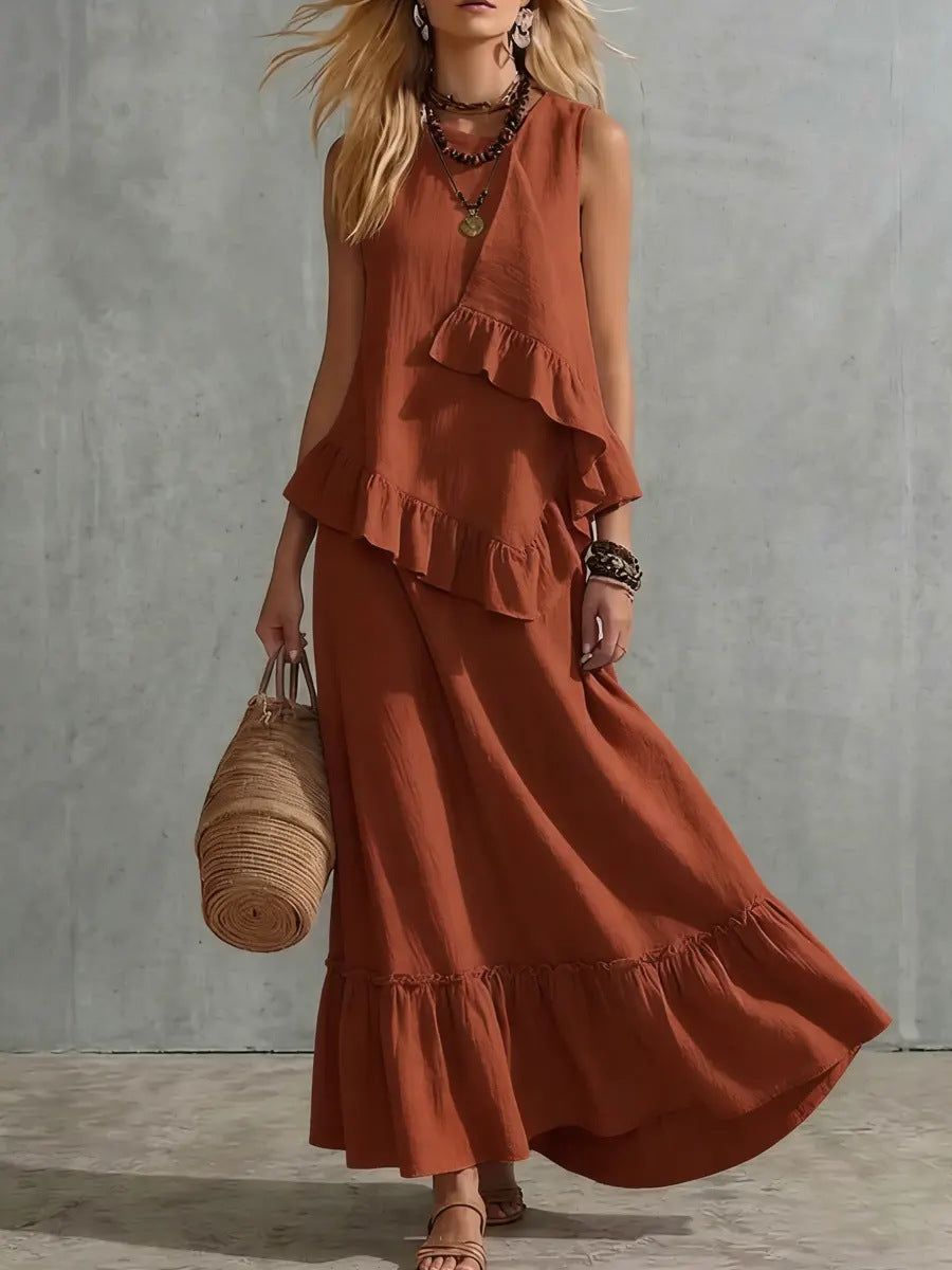 Flowy maxi skirt outfit