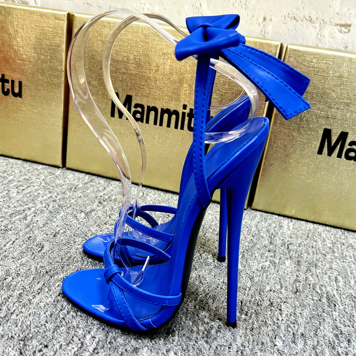 Tall stiletto ankle sandals