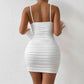 White Deep V Mini Dress