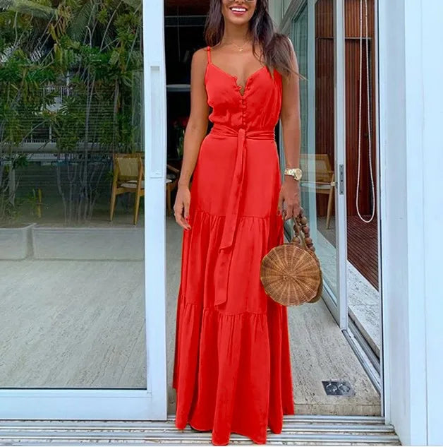Tie waist maxi dress
