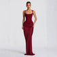Burgundy Evening Gown Draping Detail