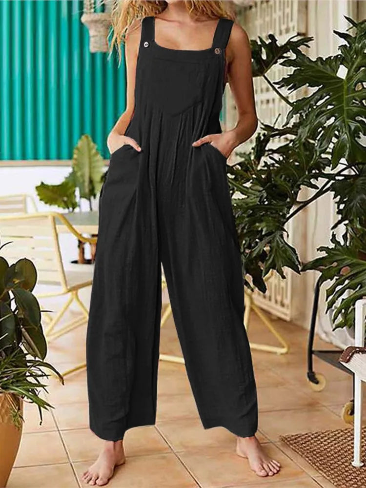 Wide leg pocket jumpsuit