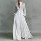 White button front long dress