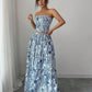 Blue white matching pants set