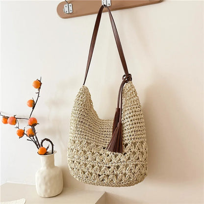 Woven Straw Shoulder Bag
