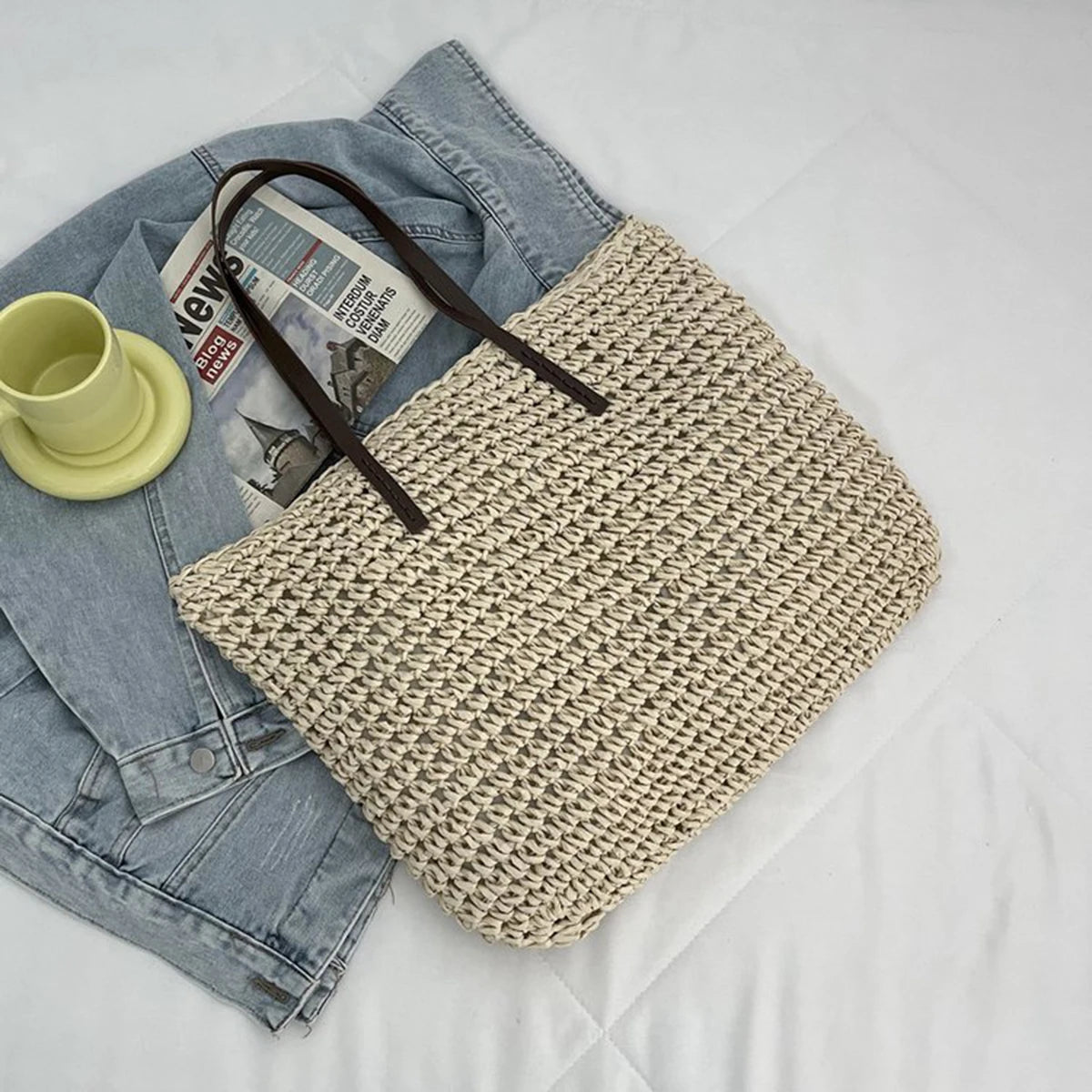 aux leather strap tote
