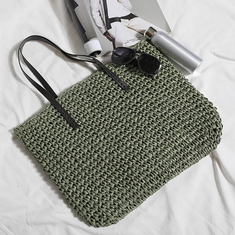 Boho Straw Shoulder Bag